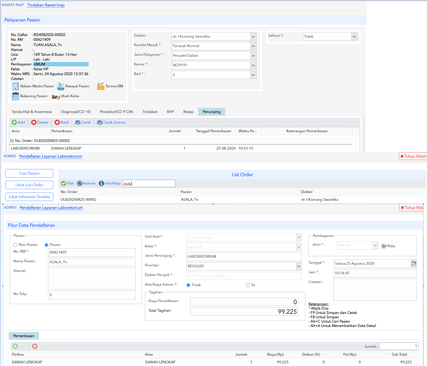 Integrasi penunjang rawat inap